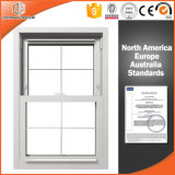 European Style Solid Wood Double Hung Window, Triple Glazing Glass Oak Wood Powder Coating Aluminum Window