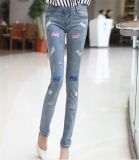 Women's Hot Wholesale Slim Fit Embroidery Denim Jeans