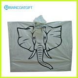 Custom Logo Printed White PE Disposable Rain Poncho Rvc-018