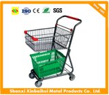 Double Basket Food Trolley Supermarket Shopping Cart with Factory Price Sale