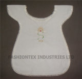 Baby Bib Style Baptismal Garment with Candle and Fish Design