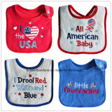 Factory Produce Customized Logo Embroideried Cotton Terry Baby Apron Bibs