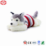 Husky Lying Fluffy Soft Plush Stuffed Wear Sweater Dog Toy