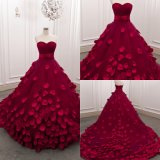 Wine Red Sweetheart Ball Gown Tulle Wedding Dresses