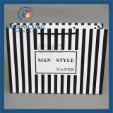 Black Stripes Paper Bag for Fashion Clothing (CMG-MAY-044)