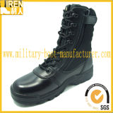 Black Genuine Cow Leather Cheap Safety Military Tactical Combat Boot
