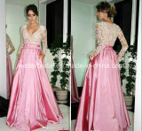 Pink Formal Gowns Lace Top Celebrity Evening Dresses Z622