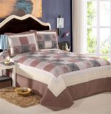Washable Quilts Plaid 100% Cotton Brown Bedding Set