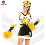New Fashion Customized Printing Cheerleader Black and Yellow Colorful Cheerleading Uniform Youth Dress