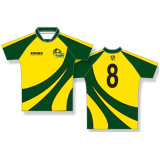Green and Yellow Design Rugby Shirts Rugby Jerseys with Logo and Number