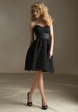Short Black Lace with a Satin Sash Party Dresses (PAD3029B)
