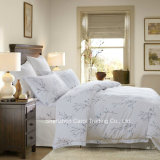 Cotton White Bed Linen with Reactive Printing Pattern