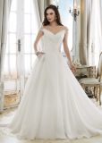 Amelie Rocky Cap Sleeve Beaded Pleated Chiffon Bridal Wedding Dress Picture