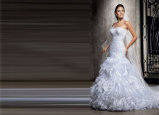 Top Quality Lace Beaded A-Line Bridal Wedding Dresses (AL005)