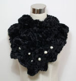 Lady Faux Fur Fashion Scarf with Pearls (YKY4365A-1)