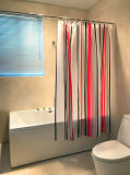 Vertical Stripes PEVA Waterproof Shower Curtain for Bathroom