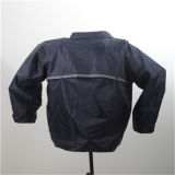 Best Price 190t Polyester/PVC Black Raincoat for Men