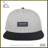 100% Wool Gray Snapback Caps with Custom Woven Label Logo