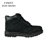 Black Fake Leather Travel Shoes for Men High Cut