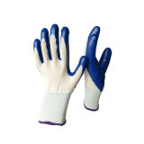 Blue Nitrile Coated Hand Protection Safety Glove