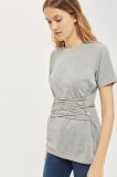 2017 Gray Plain Color 100% Cotton Girls Longline Corset T Shirt Wholesale