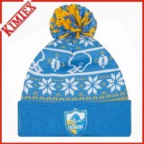 OEM Customized Design Acrylic Winter Knitted Jacquard Beanie Hat