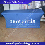 Custom Stretch Fitted Open Back Advertising Table Throw, Table Cover