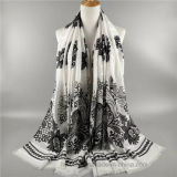 Paisley Printed Beach Lady Scarf with Polyester Lurex (HMW05)