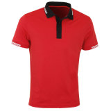 Mens Full Contrast Collar Stretch Golf Polo Shirt with Custom Logo