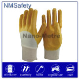 Nmsafety Cotton Interlock Yellow Nitrile Coated Working Glove
