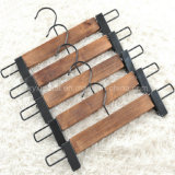 Ancient Style Wooden Pants Trousers Skirt Hanger with Metal Clips