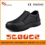 No Lace Black Action Leather Officer Safety Shoes RS592