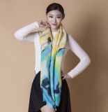 100%Hand Paint Water Soluble Wool Scarf