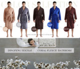 2015 New Fashion Men's Solid Color Coral Fleece Bathrobe