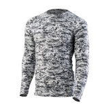 Long Sleeve Camouflage Rash Guard Compression Shirt with Dri-Fit Material