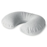 Inflatable Travel Pillow Made of Cotton and Vinyl Chlorides in