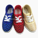 Children Sneaker Footwear Shoelace Casual Canvas Shoes (ZL1216-5)