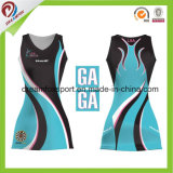 100% Polyester Sublimation Printing Netball Dress Customized Netball Jersey