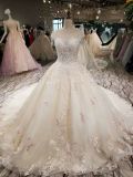 Aolanes Classic Design Wedding Dress with Champagne Lace Flower