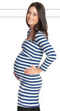 Blue Striped Nursing Maternity Dress