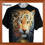 Fashion Short Sleeve and Round Neck Black 3D T- Shirts