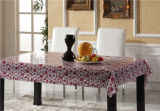 PVC Material Transparent Tablecloth with Printed Pattern and Waterproof Oilproof Feature