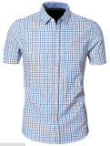 Men's Short Sleeve Cotton Slim Fit Shirt