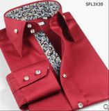 Fashion Fancy Men's Red Joint Cotton Dress Shirt