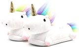Unicorn Plush Slippers for Girls Animal Cosplay Fleece Halloween Slippers