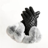 Leather Gloves Women Touch Screen Gloves Fur Cuff Genuine Leather Shipskin Gloves