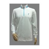White Dry-Fit Long Sleeve Polo Neck Shirt with Zip