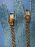 Blue Fashion Brass Zipper