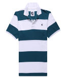 Cotton Embroidered Logo Striped Polo Shirts