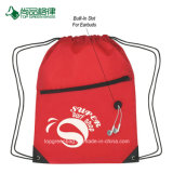 Customize High Quality Hit Polyester Sports Pack Drawstring Bag with Front Zipper